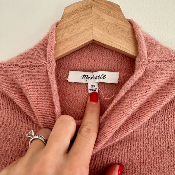 Madewell Inland Merino Wool Blend Turtleneck Sweater Pink - Picture 4 of 9